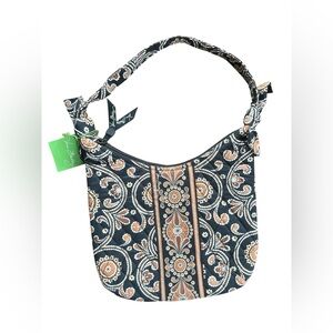 Vera Bradley Black and Orange Paisley Quilted Shoulder Bag